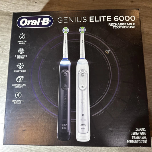 New Genius Elite 6000 Electric Toothbrush - Black/White